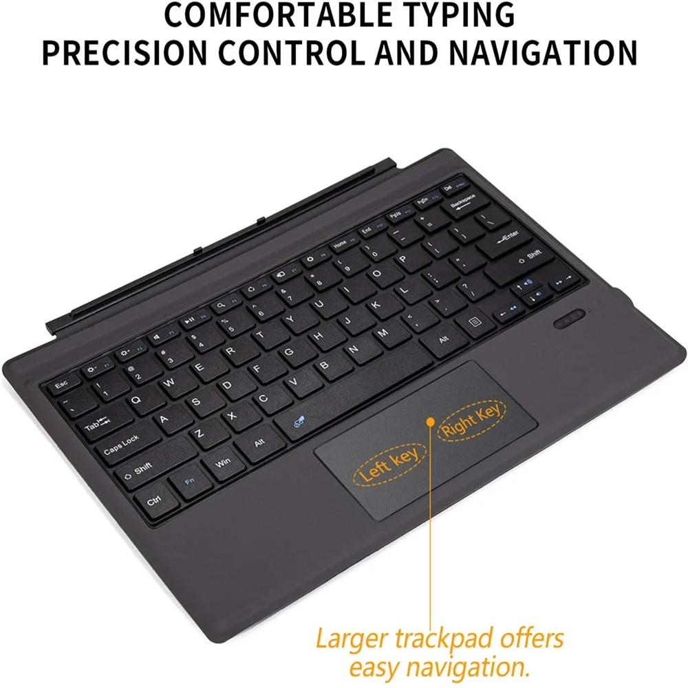 Ft-1089d Teclado sem fio Bluetooth-Compatível com Touchpad, Teclado retroiluminado, Compatível com Microsoft Surface Pro 3, 4, 5, 6, 7