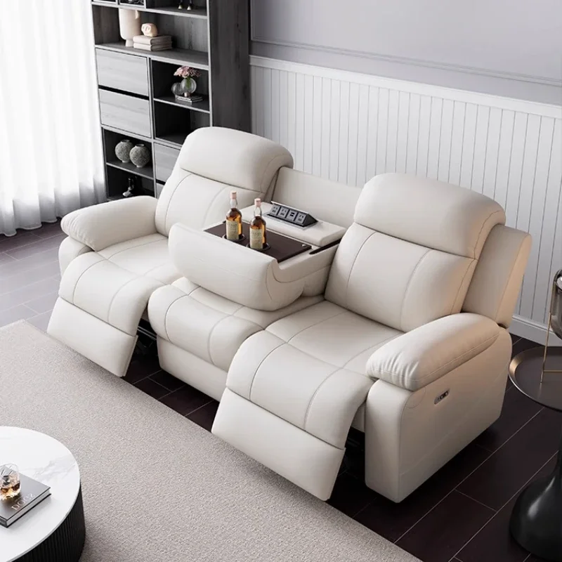 

Designer Genuine Leather Sofa Luxury Recliner Modern Italian Floor Sofa Lounge 3 Seater Divano Soggiorno Apartment Furniture