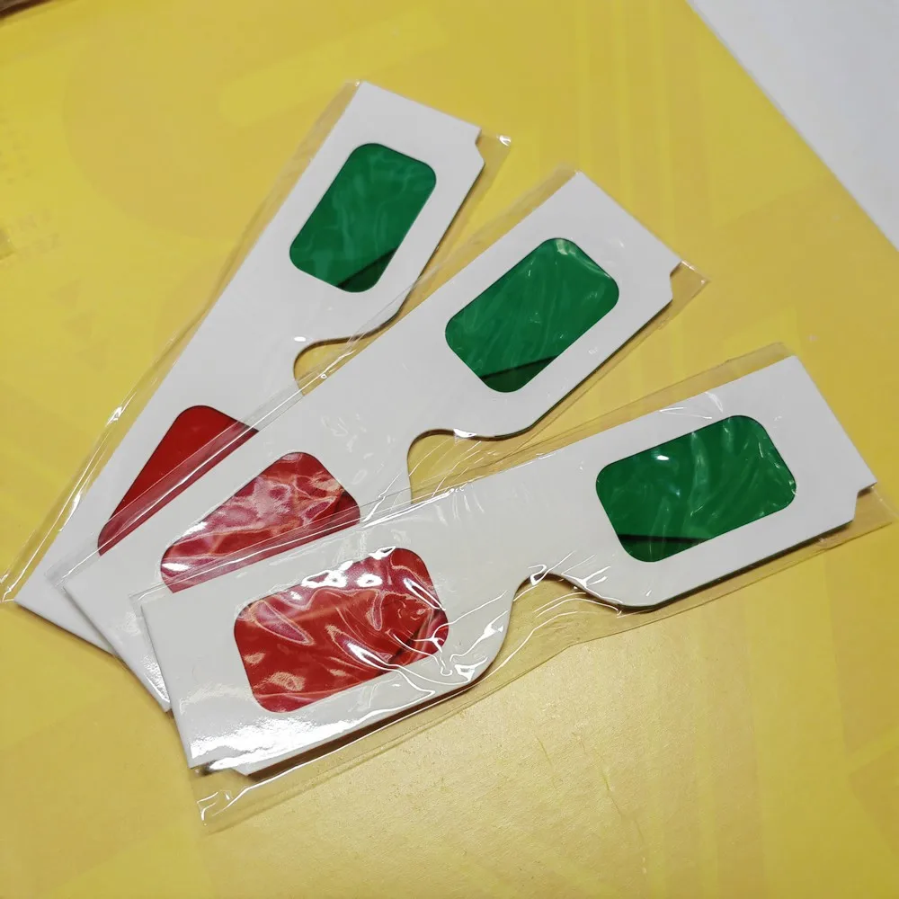 50 teile/los Wiederverwendbare Weiß Papier 3d Gläser Papier Rahmen Rot/Rot Rot/blau Objektiv 3d Decoder Gläser für Förderung – Detail 11