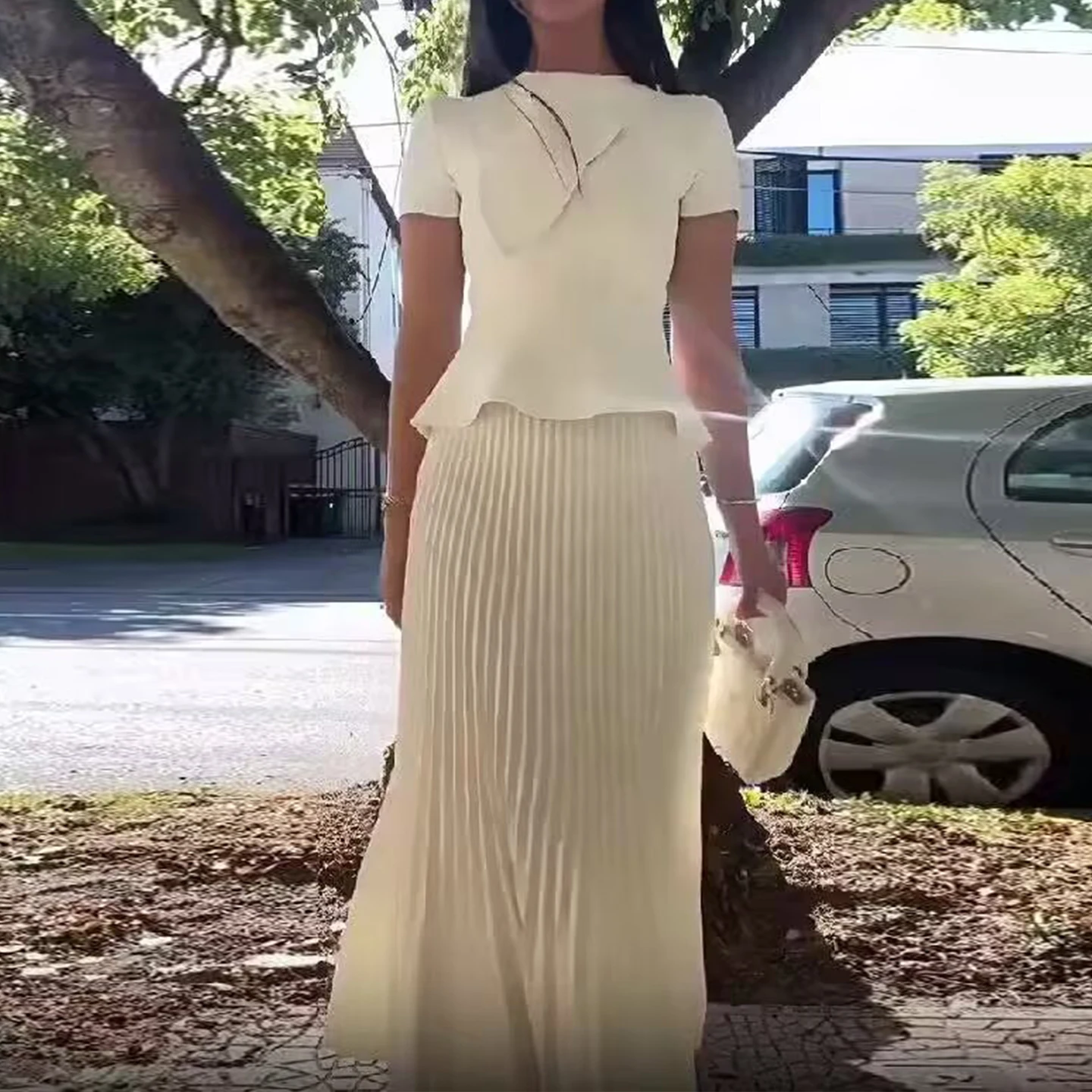 

Женский комплект с юбкой Sweet Sle с высокой талией ort Sve Four Seasons для взрослых, однотонный осенний комплект, новое поступление Ele Daily Faion