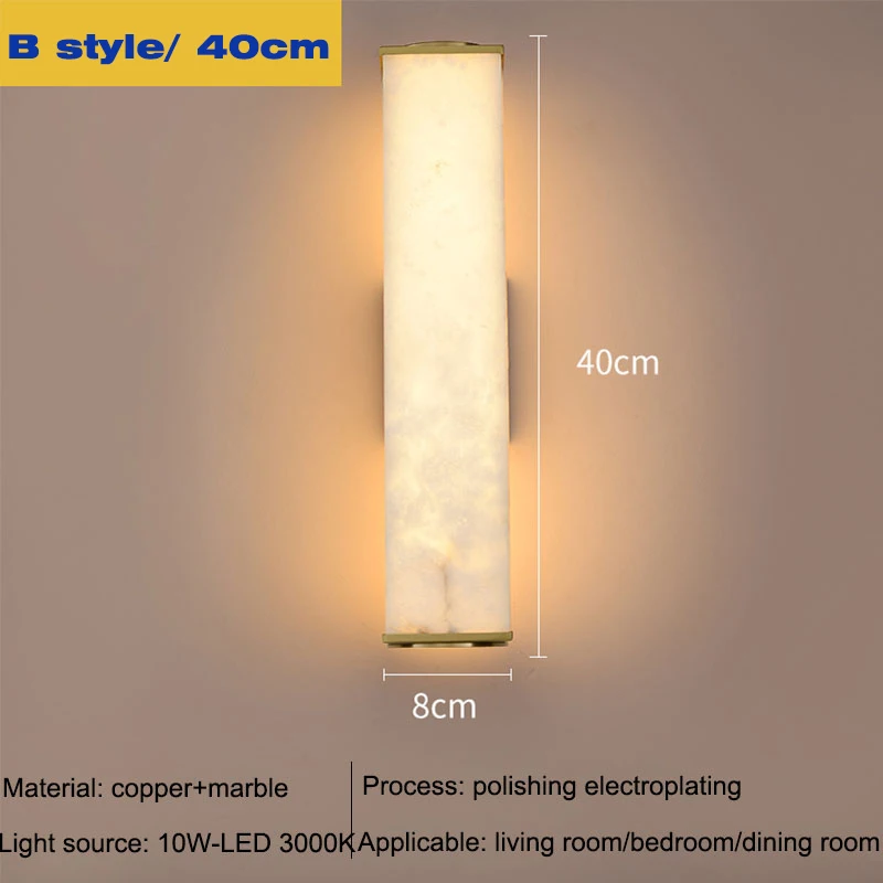 Luxus Marmor Wandleuchte LED Moderne Kupfer Gold Wandleuchte Nachttischleuchte 110 240 V für Schlafzimmer Hotel Korrid Dekoration