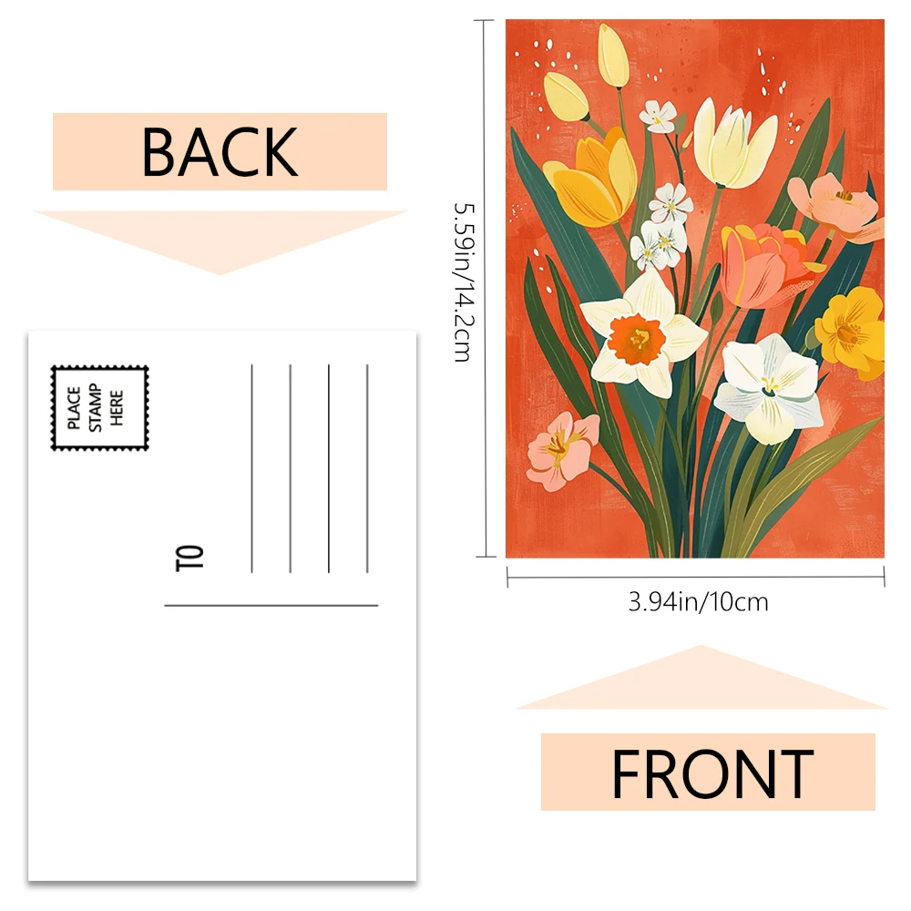 32 Stück florale Postkarten, Kunstdruck-Pflanzenkarten, Weihnachtsgeschenk für Studenten, Schlafzimmerdekoration, Tagebuchaufkleber, Sammlerstück – Detail 5