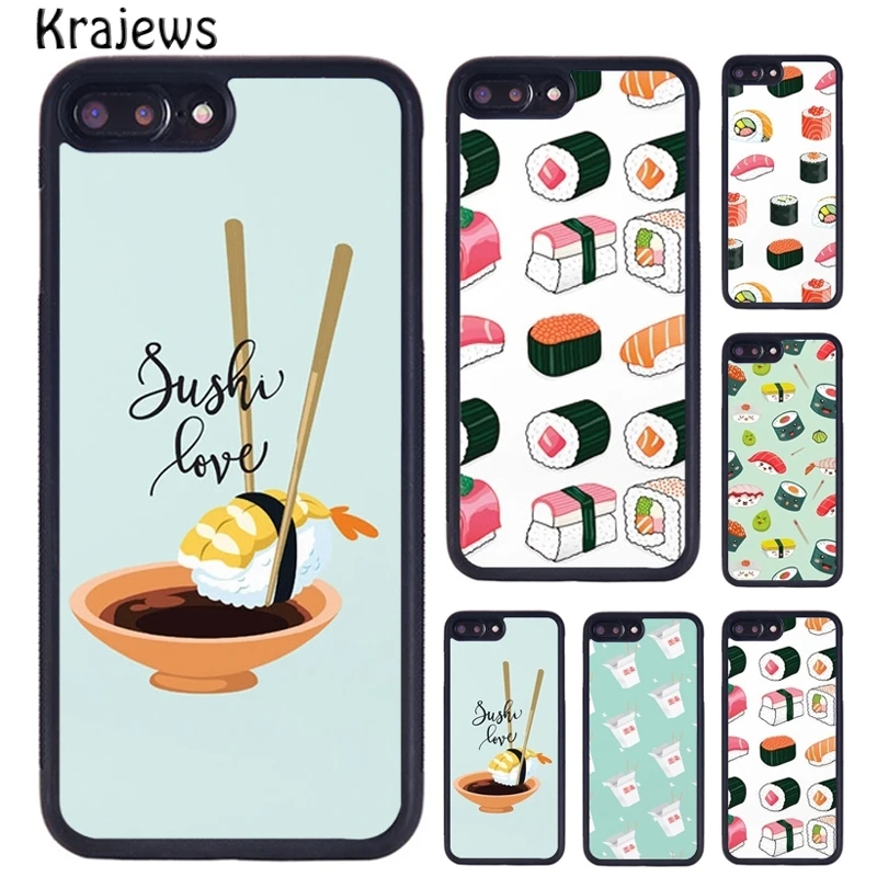 Krajews FAST FOOD SUSHI Noodles COLLECTION Phone Case For iPhone 16 15 14 plus 11 12 mini 13 Pro XR XS Max coque