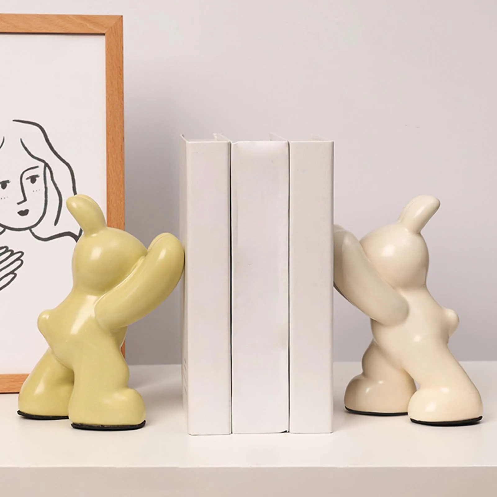 

Decorative Ceramic Book Ends Creative Animal Figurine Book Ends Stands Suitable for Bookstore Salon