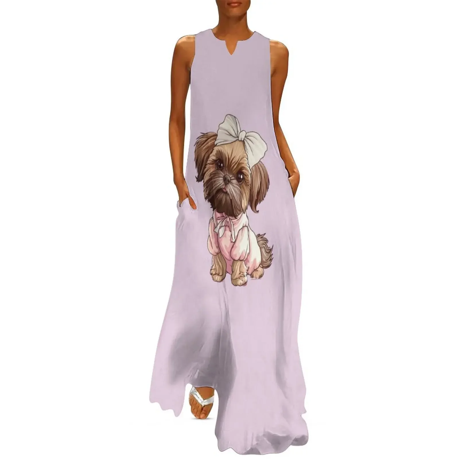 

Cute Kawaii Shih Tzu Long Dress Womens dresses dress summer 2025 women dresses for woman prom dresses 2025 Dress
