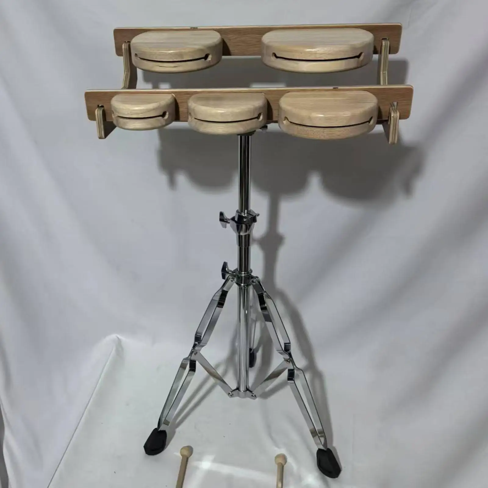 

Wood Percussion Block Guide Percussion Kit Adjustable Stand Musical Instrument for Band and Stage Performances
