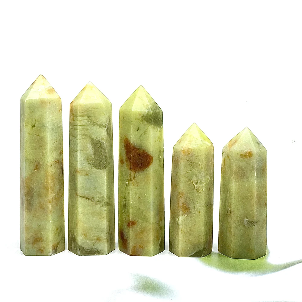 

1PC Natural Crystal Green Jade Point, Healing Energy Stone, Quartz Magic Wand, Beautiful Ornament for Home Decor, Pyramid Gifts