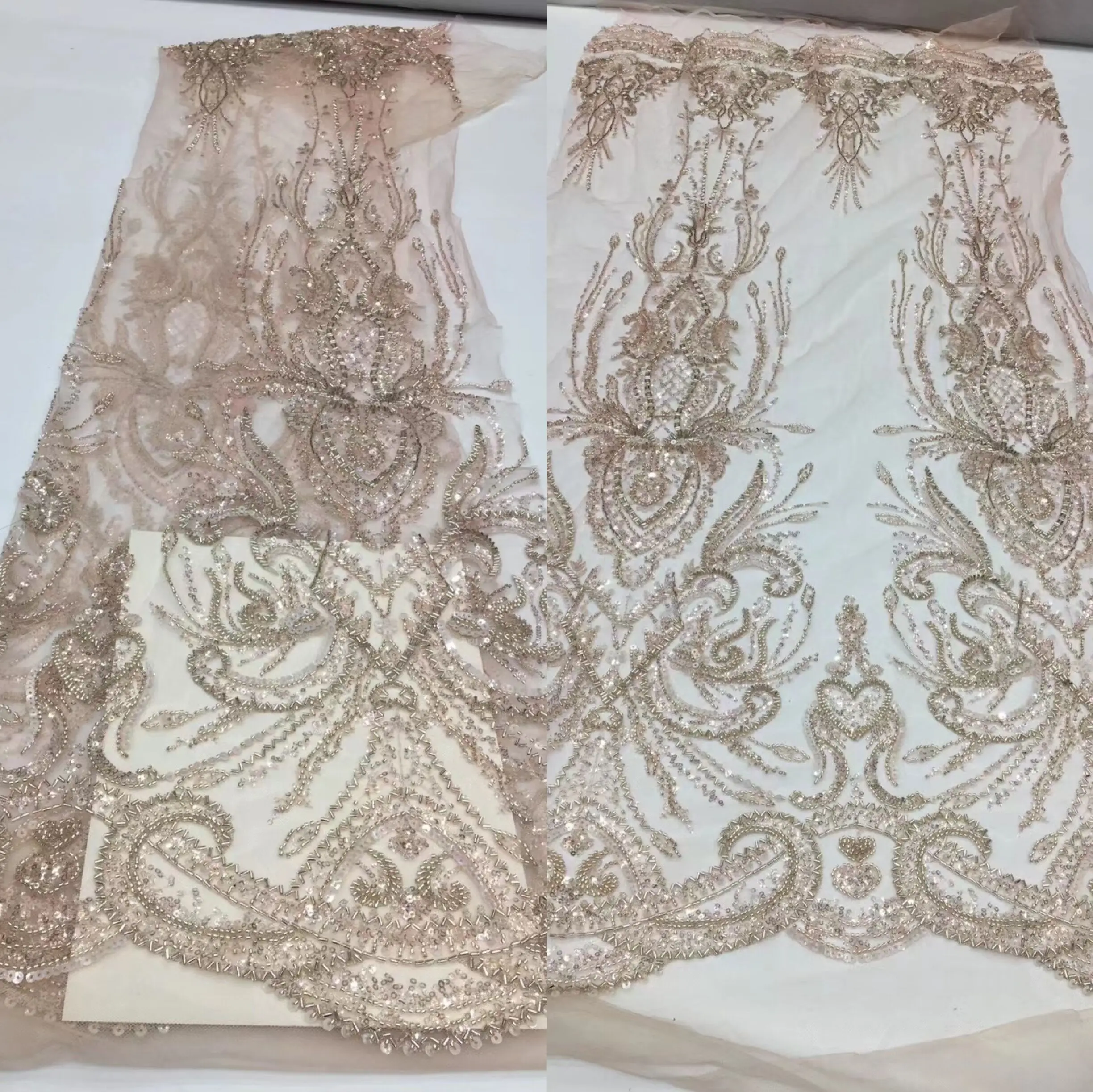 

Lace Fabric Beaded Tulle Lace Fabric Embroidered J-1228563 African Nigerian Fabric For Sewing