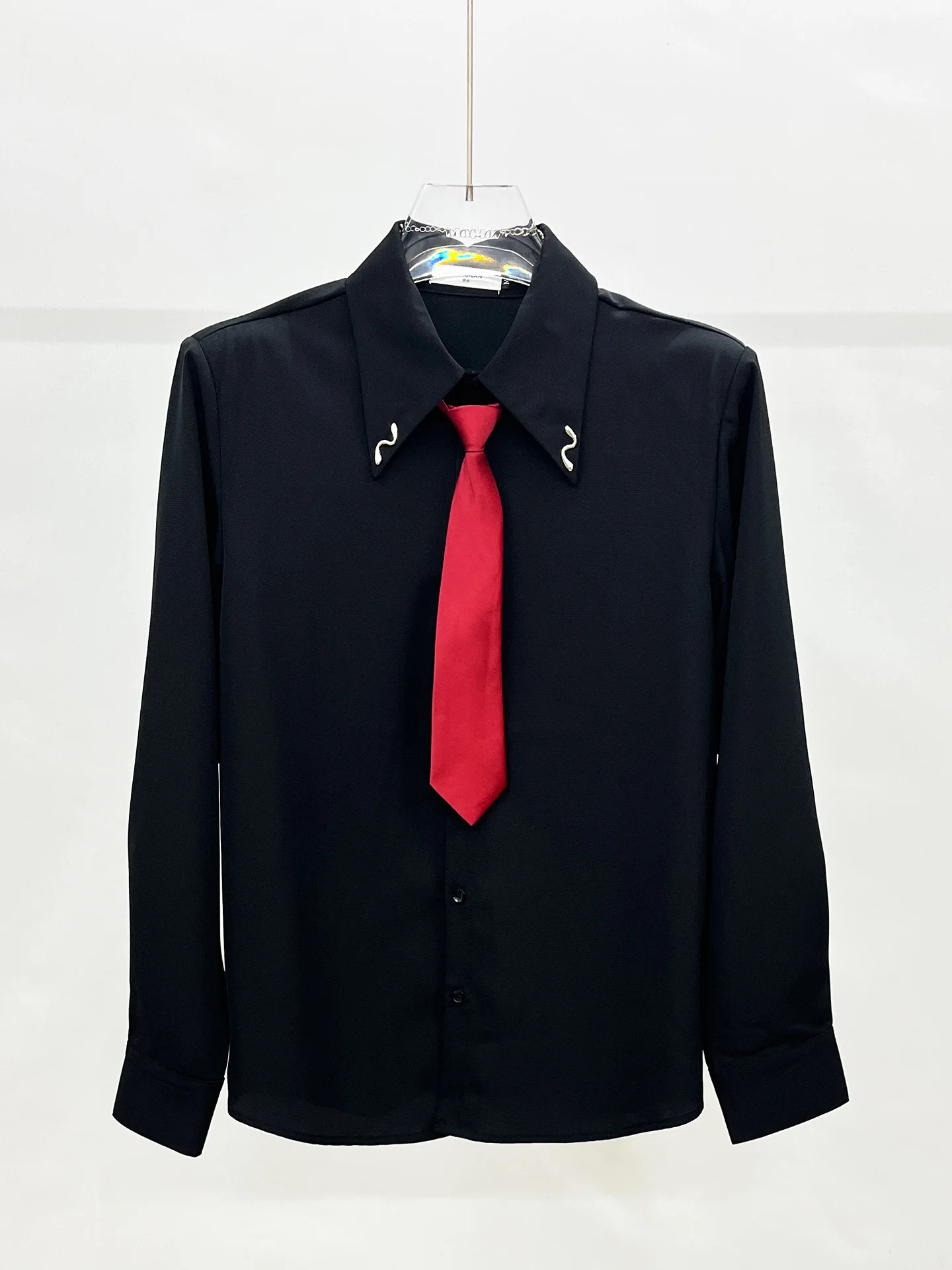 Men's 2025 Autumn New High-End Stylish Versatile Long Sleeve Shirts Fashion Tie Lapel Shirts Male Handsome Loose Comfort Tops