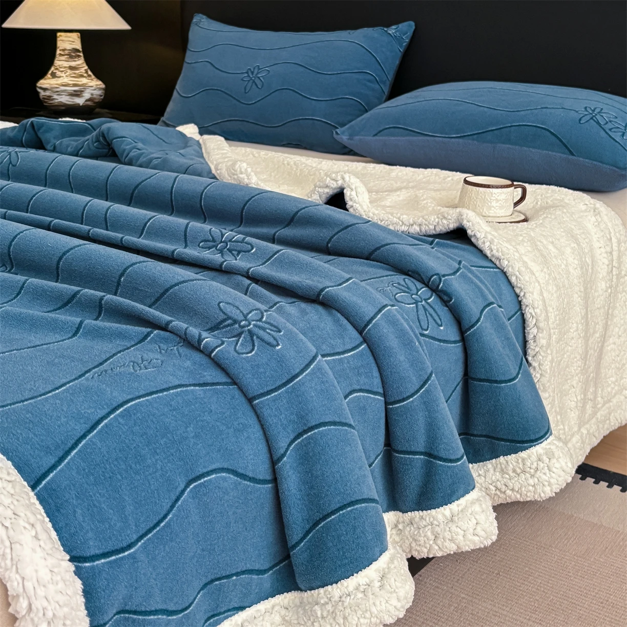 Soft Fluffy Faux Cashmere Baby Blanket Warm Cozy Multi Use Throw Blanket for Autumn Winter Sofa Couch Bed Nap Cover