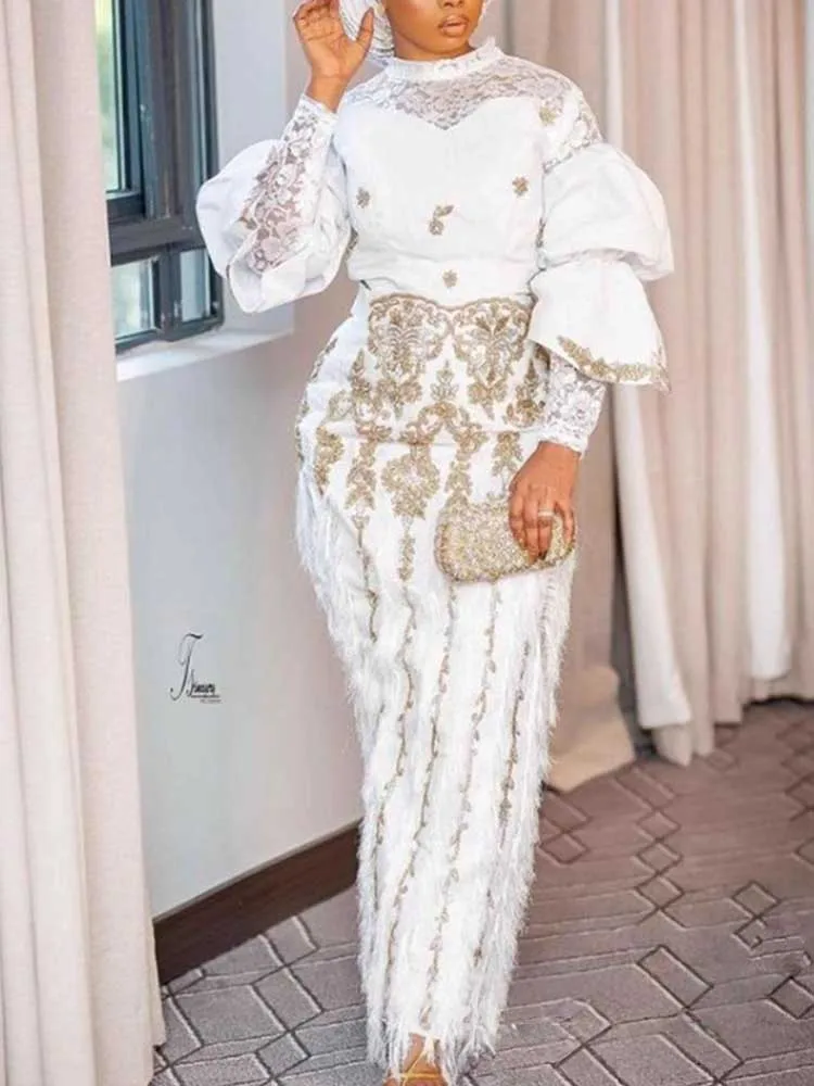 

Autumn Clothes 2 Piece Sets Woman Outfits White Long Sleeve Blouse and Pants Tassel Elegant Ladies Sets Wholesale Dropshipping