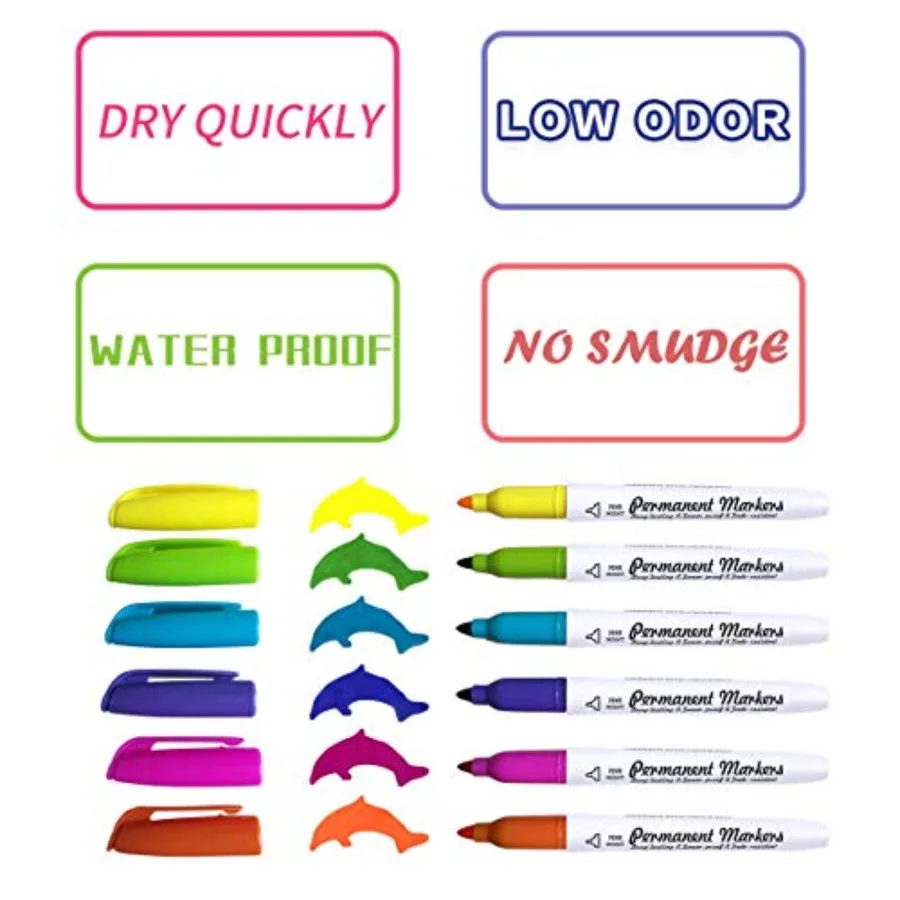 قلم تحديد دائم 30 لونًا، علامات دائمة ذات نقطة دقيقة مثالية للرسم والتلوين والربط على قماش الورق والزجاج M #4