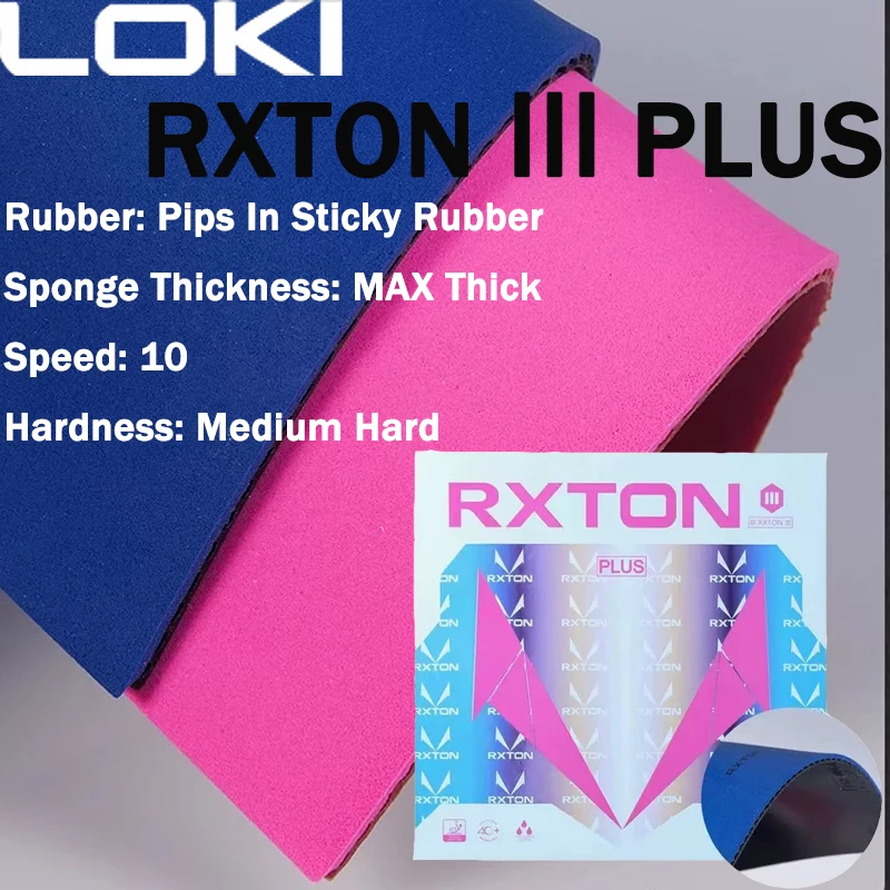 

LOKI RXTON III PLUS Резиновая простыня для настольного тенниса, одобренная ITTF, липкие шипы в резине для пинг-понга, средняя жесткая резина для настольного тенниса
