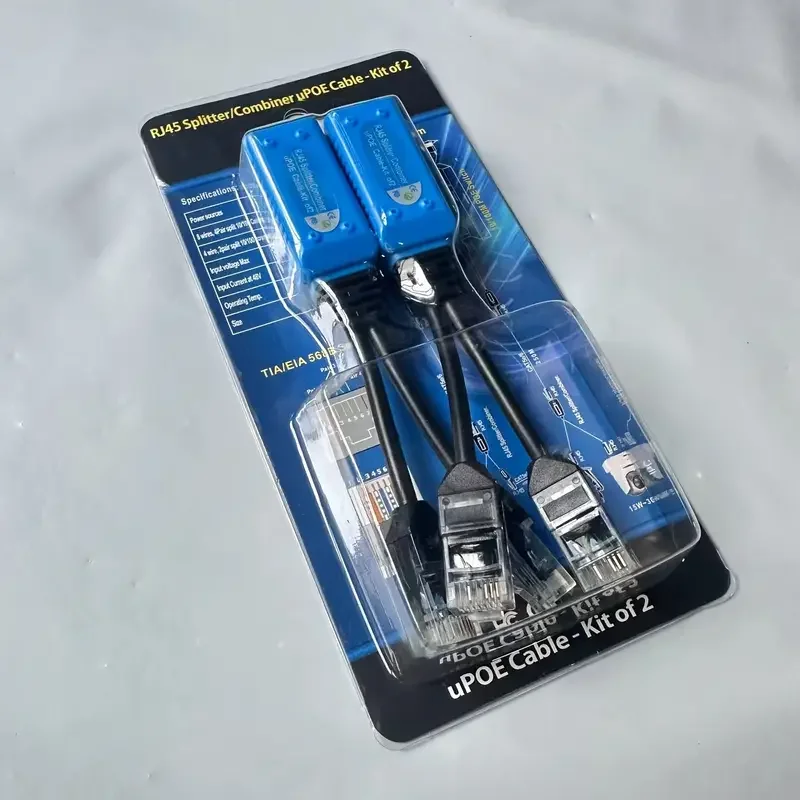 RJ45 splitter Cable combiner uPOE Adapter two POE camera use one net cable POE Adapter Cable Connectors Passive Power Cable