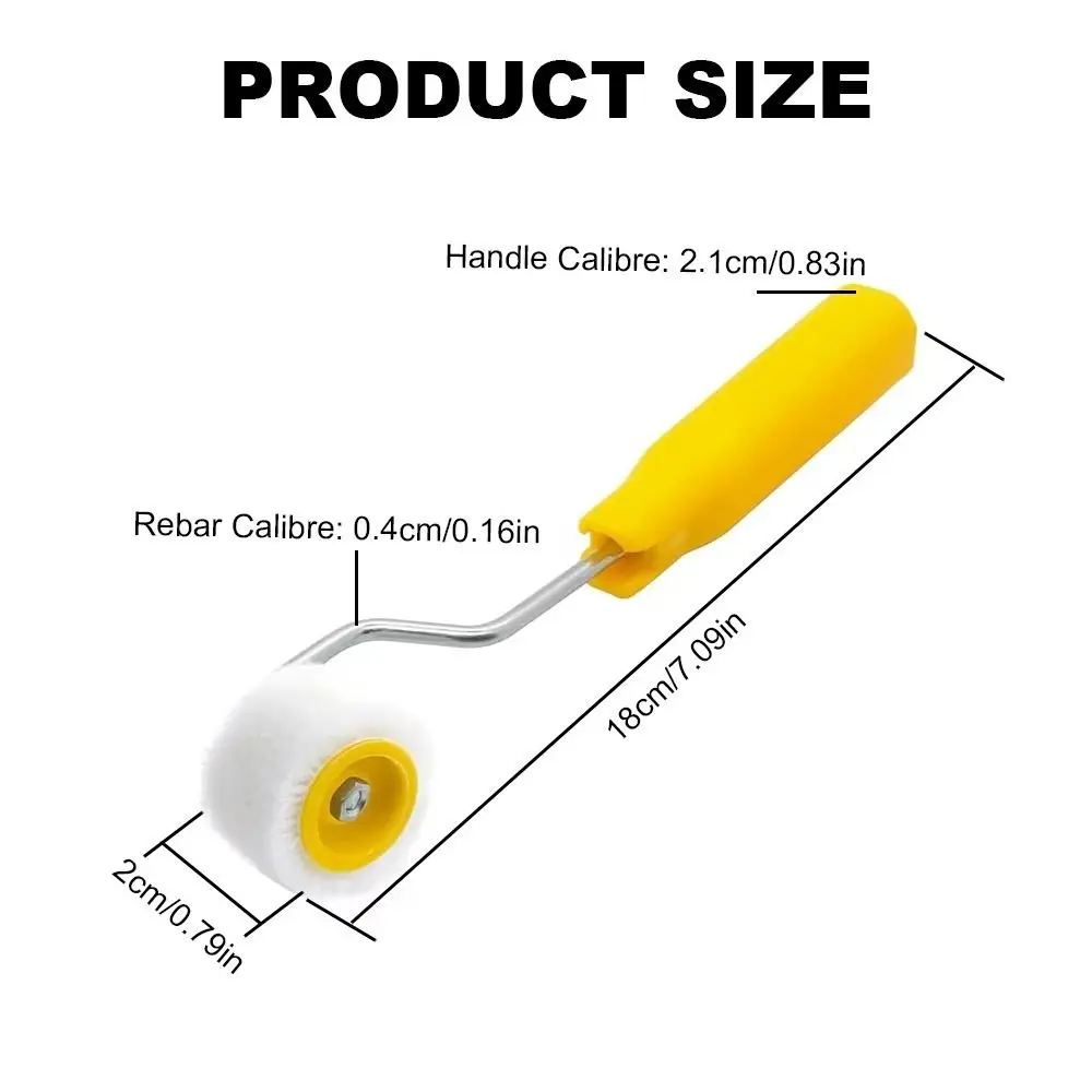 Plastic Mini Paint Rollers Wool Touch Up Trim Edge Trim Edge Brush Roller Durable Ergonomic Design Wool Roller Brush DIY