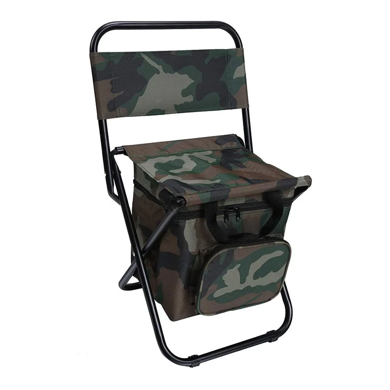 Multifunctional Fishing Chair with Cooler Bag Compact Folding Camping Stool Portable Insulated Cooler Picnic Bag Chair