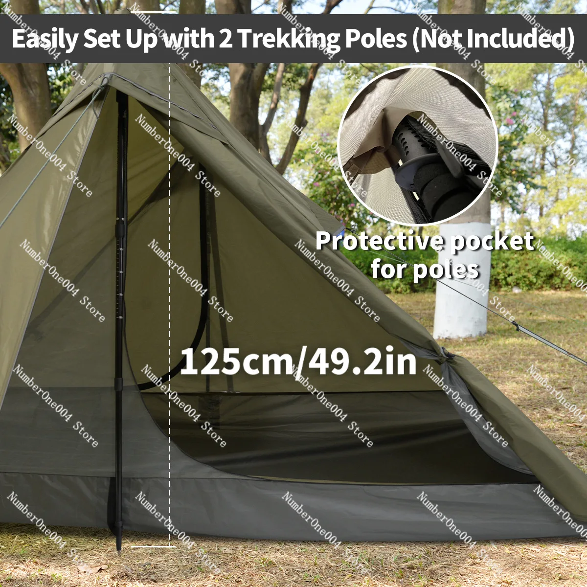 Lightweight Tent Outdoor Portable Hiking Mountaineering Tent Rainproof Non-Stuffy Camping Tent Double Person