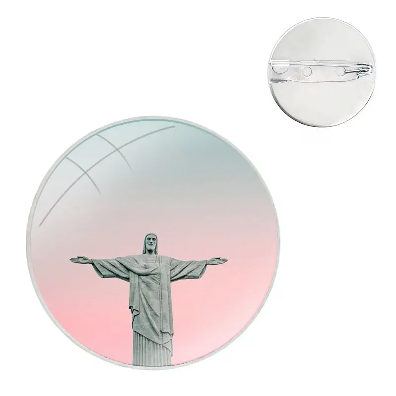 Pins Badge Metal Brooches For Clothes Backpack Decoration gift Cristo Redentor Jesus Christ