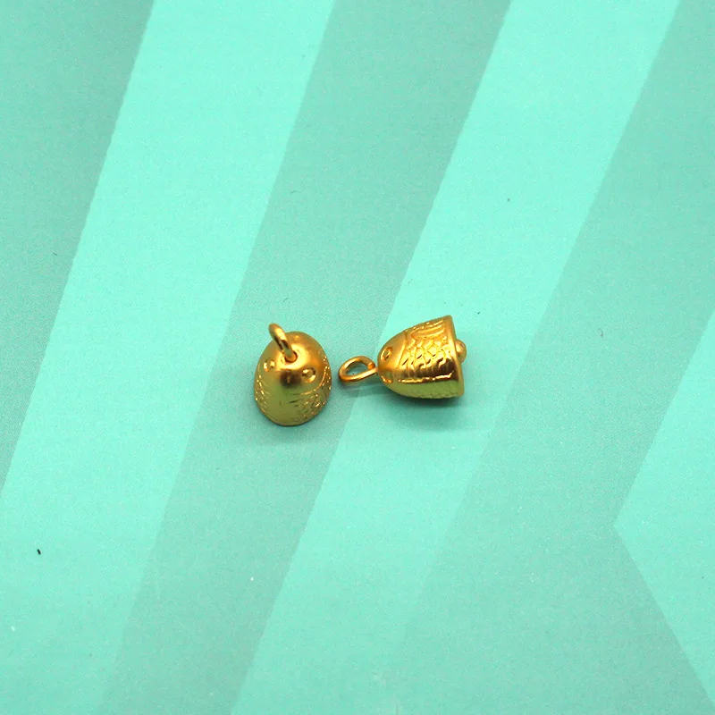 New Retro Sand Gold Color Bracelet Pendant Jewelry DIY Anklet Dumb Goldfish Bell Pendant Pendant