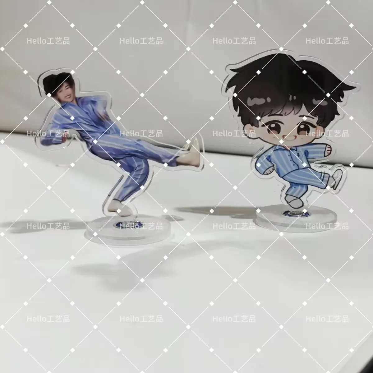 جديد/Ziyu ركلة الساق الرموز التعبيرية حقيبة الاكريليك على الوجهين ساندويتش الدورية اللوحة مكتب قلادة مجردة هدية #1