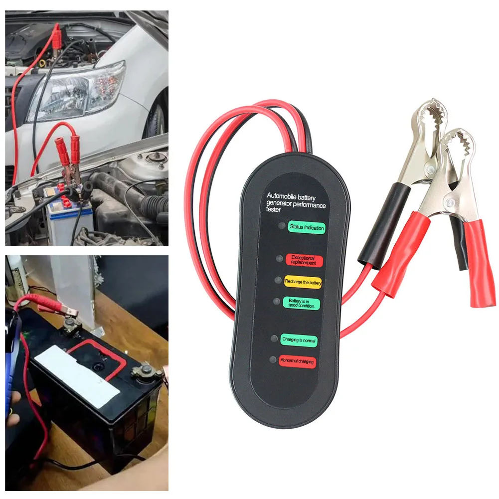 1pc 12v testador de alternador de bateria de carro analisador automotivo indicador de testador de carga de carro para cortadores de grama fácil de usar
