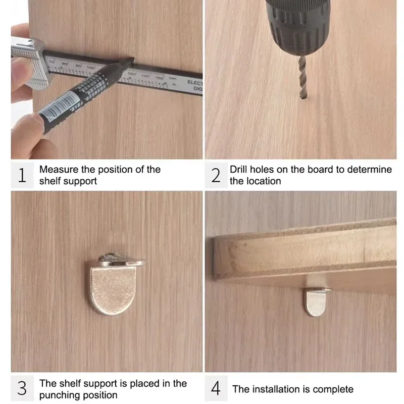 Borchie di supporto per mensola a forma di L da 20 pezzi: fissare i pannelli in legno/vetro negli armadi, supporti per staffe ideali per mobili