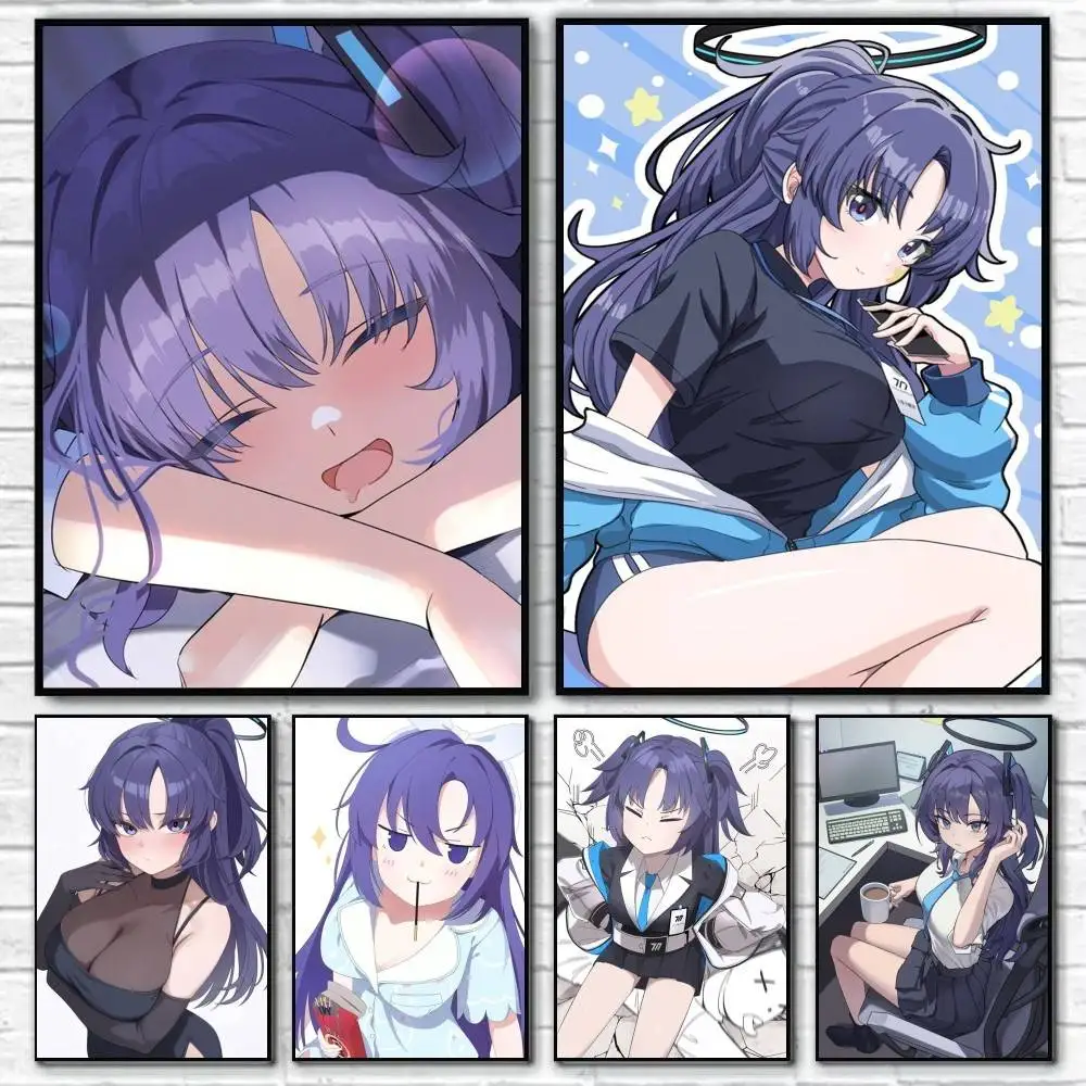 Hayase Yuuka Blue Archive   Poster Waterproof HD Art Wall Decal Self-Adhesive Print