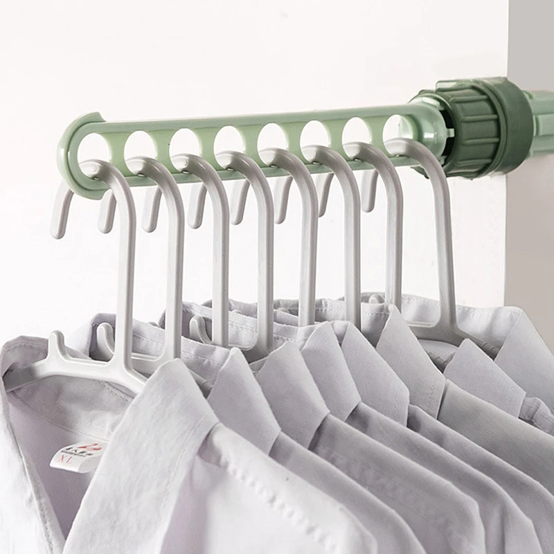 8 Hole Drying Rack Multifunctional Clothes Hanging Drying Rack Portable Foldable Indoor Balcony Window Frame Hanger Organizer