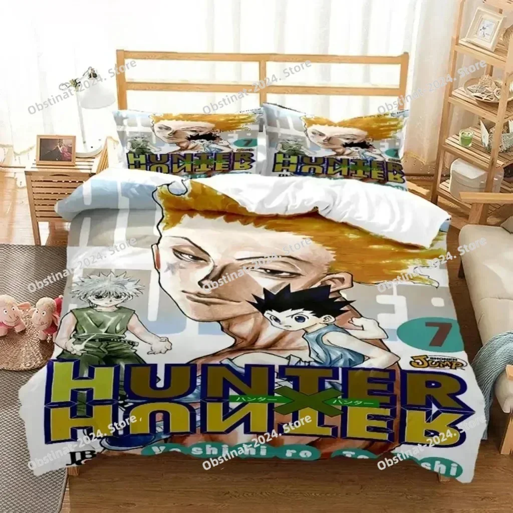 3D Anime HUNTER HUNTER Bedding Set Printed single Comforter Quilt Bed Cover Duvet Cover Pillow Case 3 Pieces Set Kids Adult Size