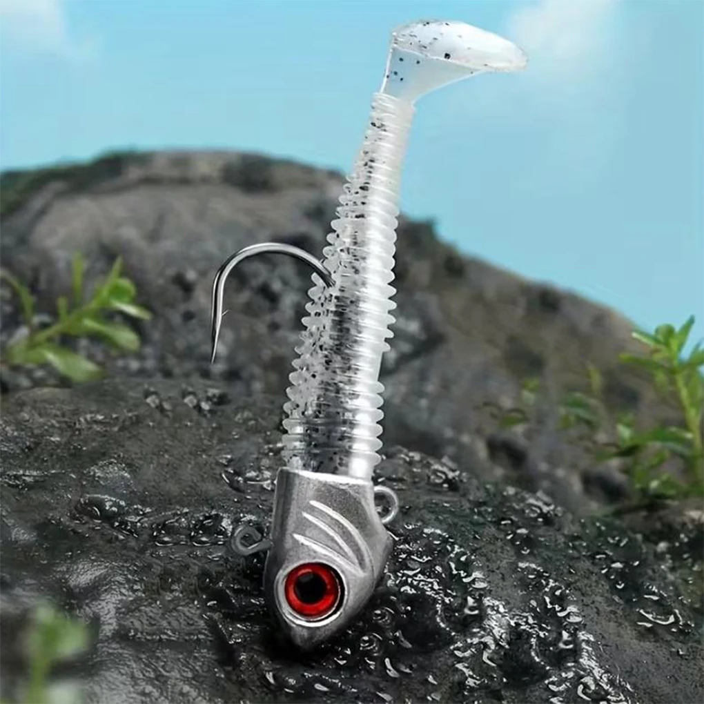 الفضة عالية القوة هوك مجموعة رئيس هوك تهزهز رئيس إغراء الصيد معالجة مجموعة مع ملامح الأسماك واقعية اثنين مكدسة #4