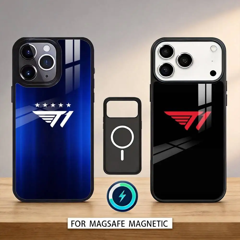

Team T1 F-Faker 2025 LCK Six Star Phone Case For iPhone17,16,15,14,13,12,Pro,Max,Magnetic For Magsafe Wireless Charging