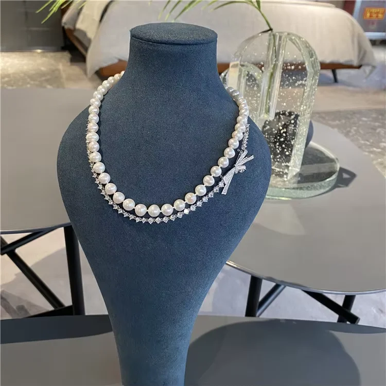

16-17" 8-9mm Freshwater Pear choker Short Necklace