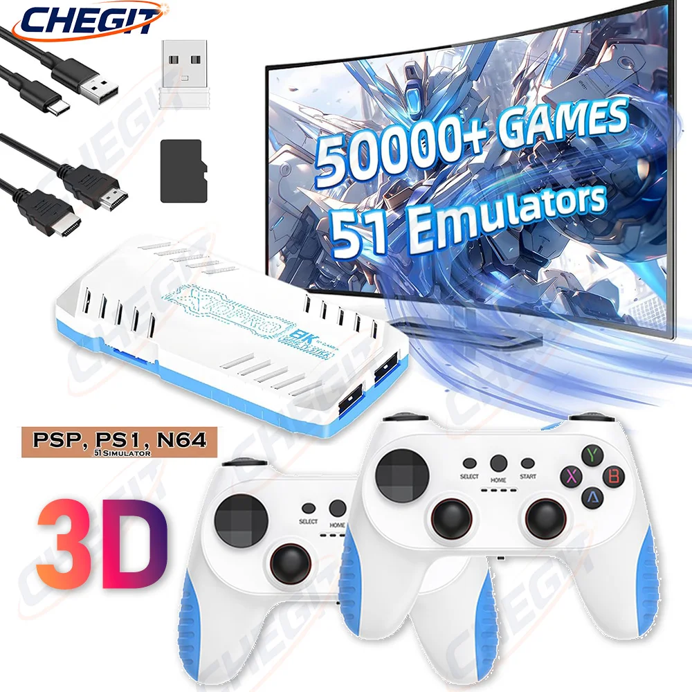 128G X10 PRO 4K TV Game Stick لعبة فيديو وحدة التحكم 128G مع 2/50000 لعبة وحدة تحكم لاسلكية غمبد ريترو وحدة تحكم بجهاز لعب محمول