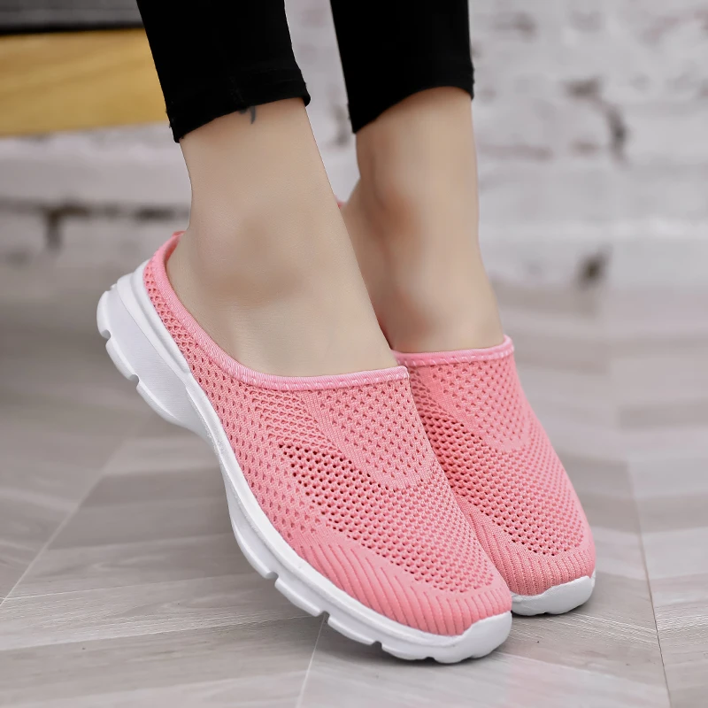 Men Summer Mesh Walking Loafers Women Light Slipper Sports Outdoor Flat Shoes Breathable Fitness Sneakers Soft Size 35-48