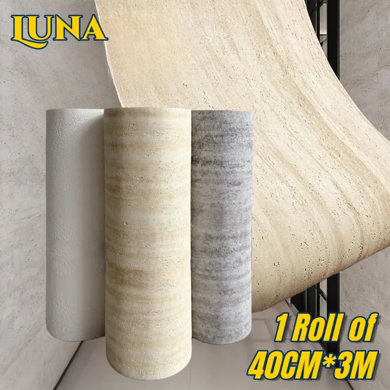 Imitation Travertine 3D Wallpapers Soft Faux Stone Self Adhesive Wallpapers for Living Room Thicken Peel and Stick Wall Stickers