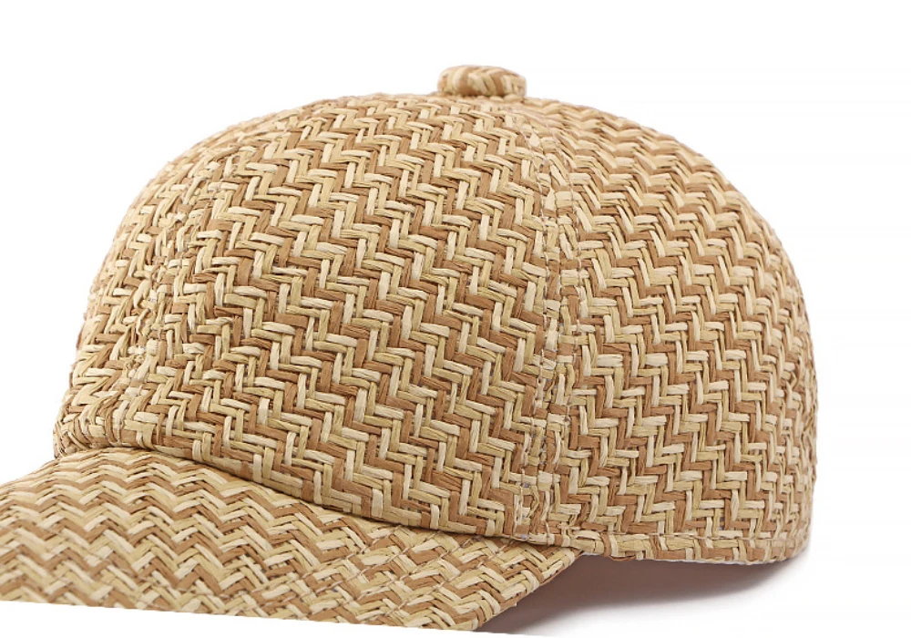 HT5124 Frühling Sommer Sonnenhut Kappe für Männer Frauen Atmungsaktive Stroh-Baseballkappe Unisex Verstellbare Modische 6-Panel Snapback-Kappe – Detail 2