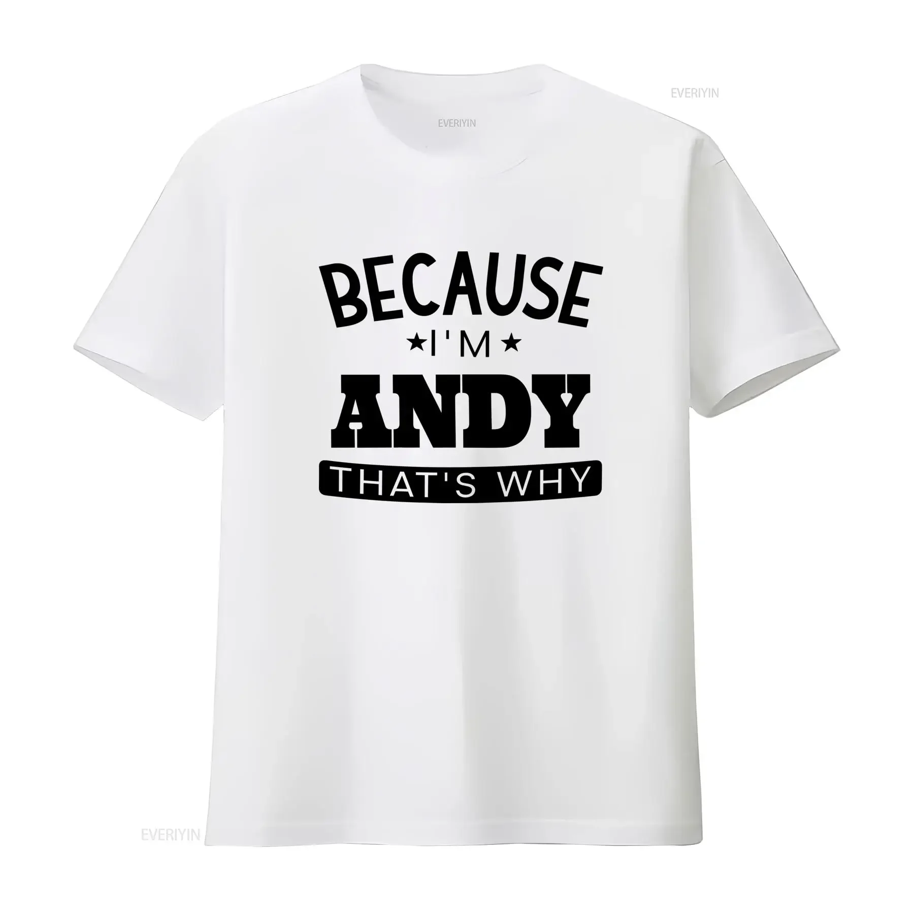 Because I'M Andy Men'S Summer T Shirt Round Neck Geometric Pattern Machine Washable Casual Style Crew Regular Fit vintage