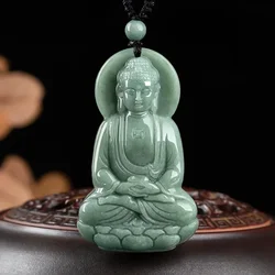 Burmese Jade Buddha Pendant Fashion Amulet Jewelry Designer Real Natural Necklace Jadeite Charms Green Gemstones Emerald