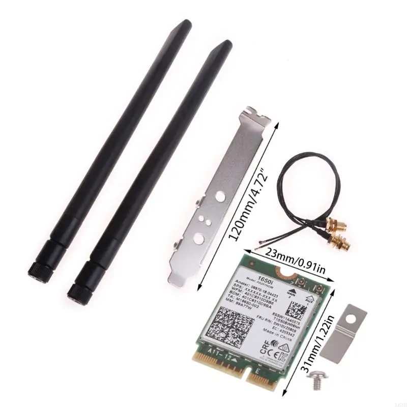 N84B Killer1650i Dualband WiFi 6 Card 2.4/5GHz التردد 2400MBPS Card Card AX201 AX201NGW لنظام التشغيل 10