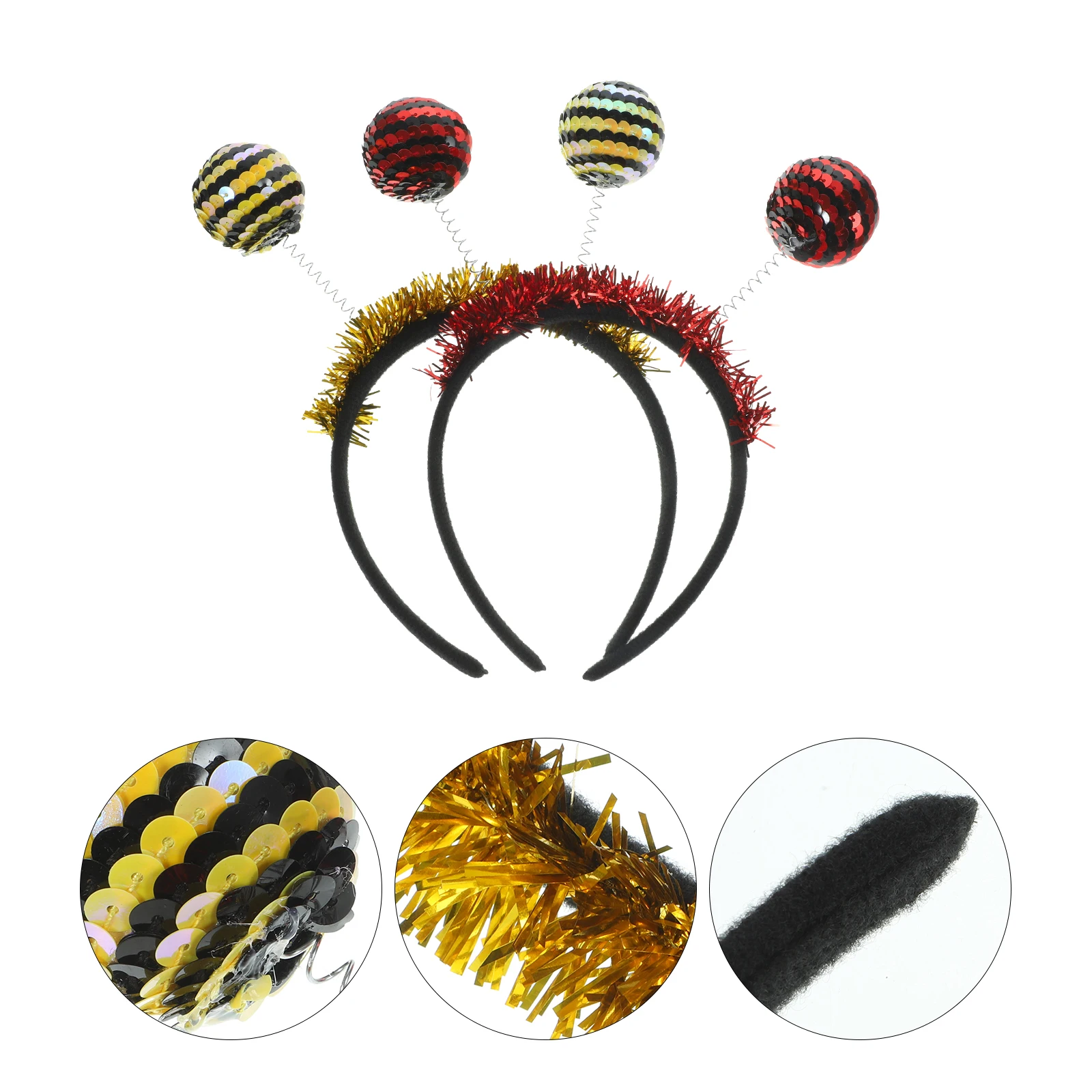 

2pcs Party Headband Boppers Headdress Cosplay Hair Band Carnival Halloween Headwear Adult Funny Sequin Headbands Halloween