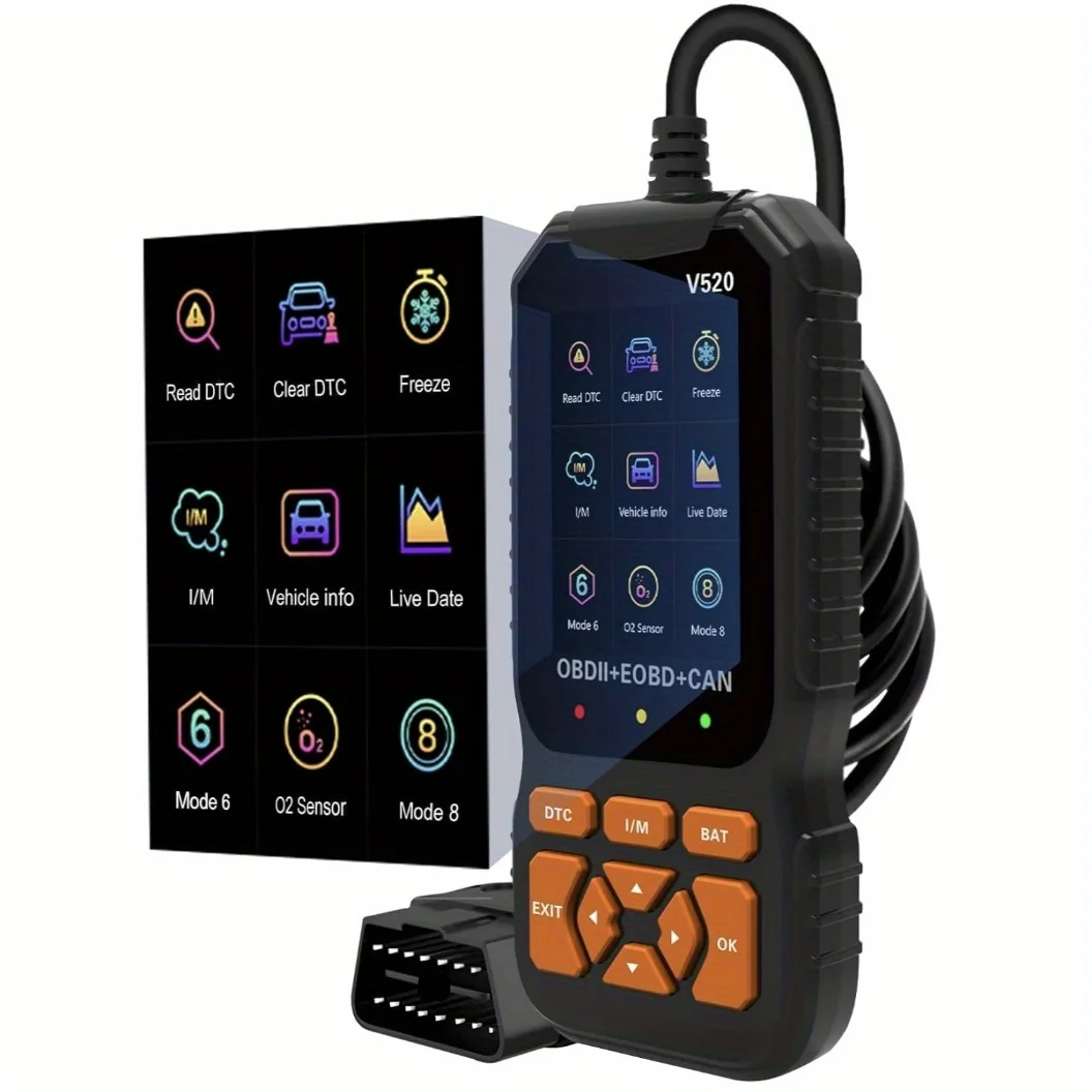 Advanced OBD2 Scanner with Read/Erase Codes-Heavy-Duty Compact Car Diagnostic Tool Compatible with All 1996-Post OBDII/EOBD Cars