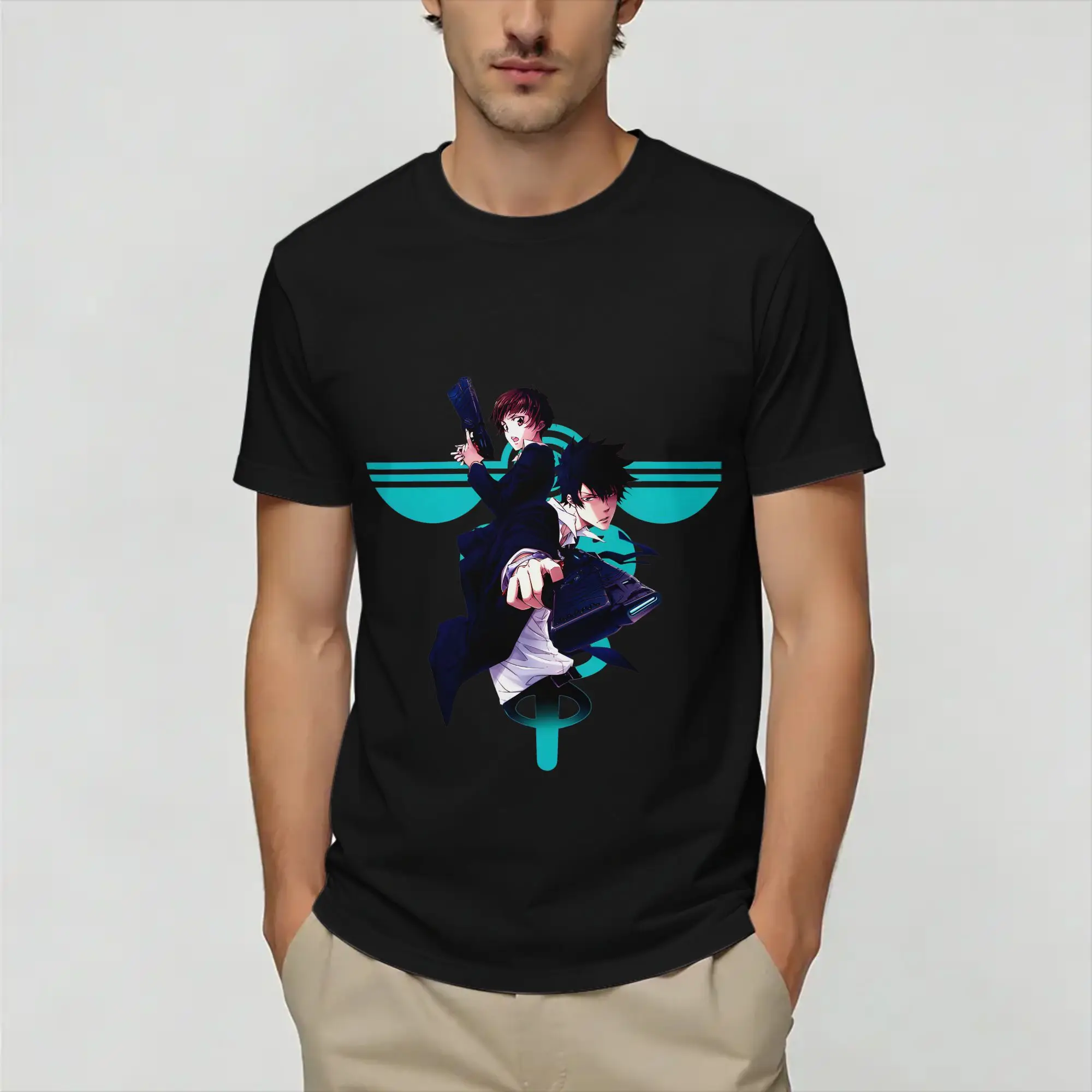 Psycho-Pass  Cotton T-Shirt For Men Summer  Y2K Basic T Shirts O-Neck Hippie Tees Oversize Wholesale Clothing