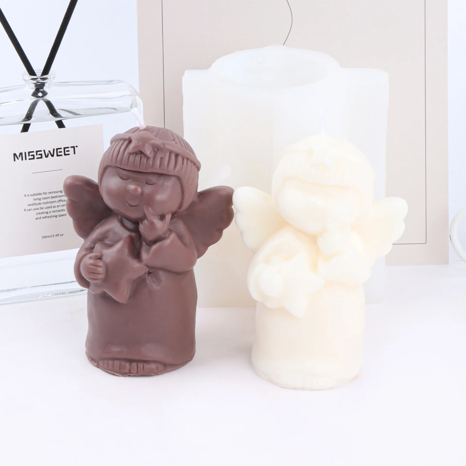 Baby Angel Silicone Candle Mold for DIY Aromatherapy Candle Plaster Ornaments Soap Epoxy Resin Mould Handicrafts Making Tool