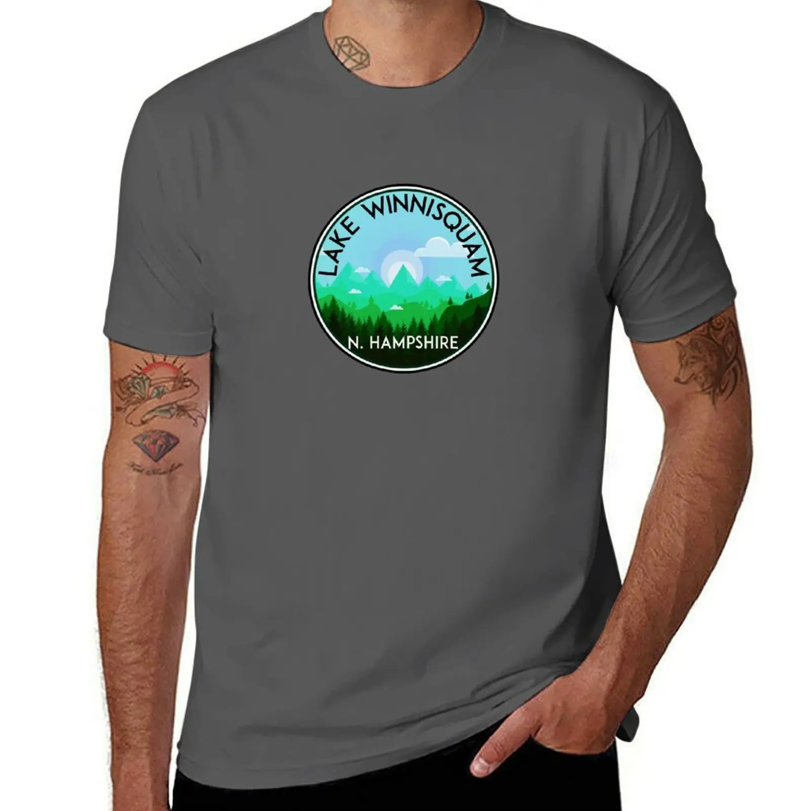 

LAKE WINNISQUAM NEW HAMPSHIRE LACONIA T-Shirt t shirt man luxury t shirts for man pack white T-Shirt