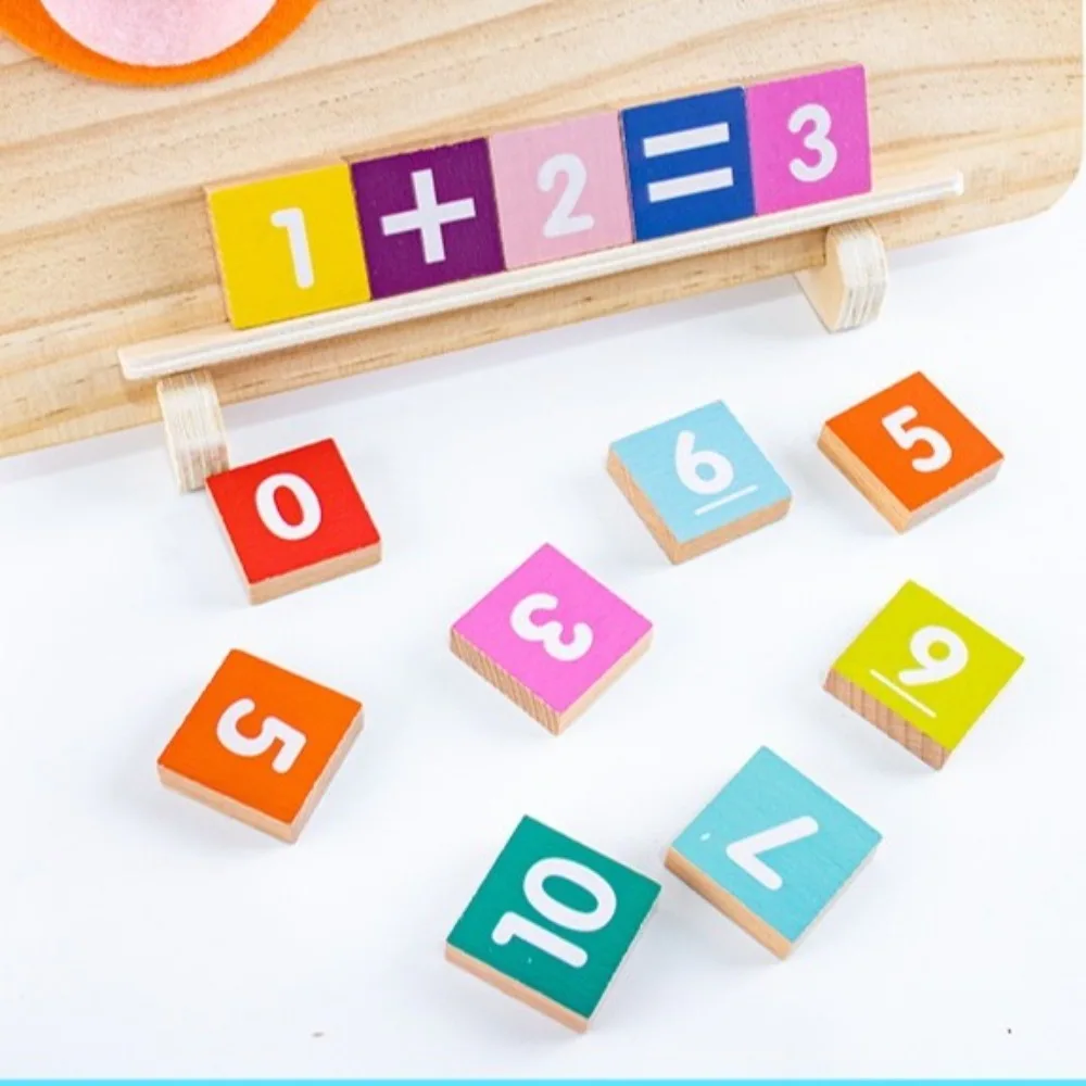 2-in-1 voorschools leerspeelgoed Leren wiskundebediening Houten vingerrekken Diversiteitstraining Montessori-speelgoed