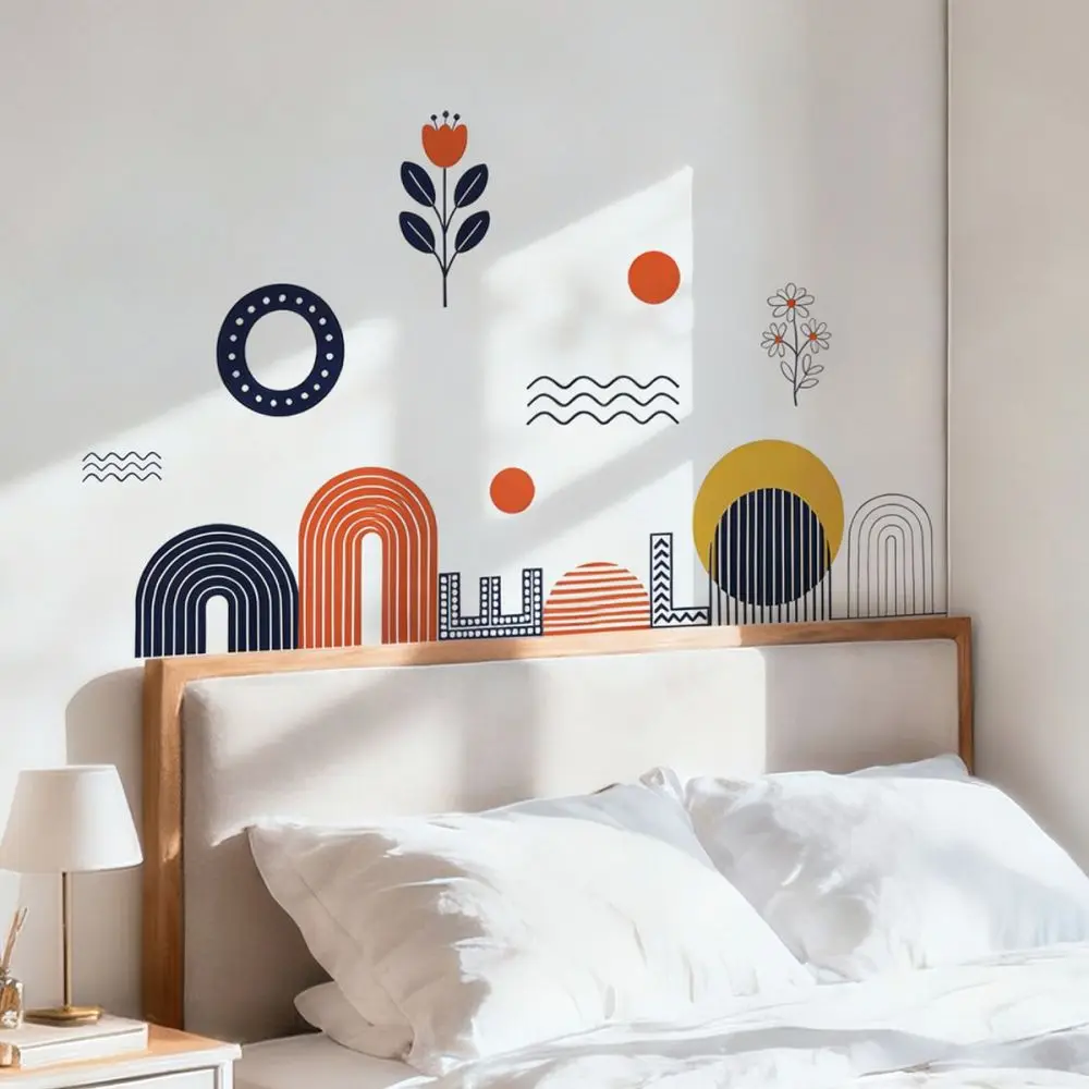 Modern Bohemian Wall Art Decal Geometric Abstract PVC Sticker Self Adhesive Decoration For Living Room Furniture Decor