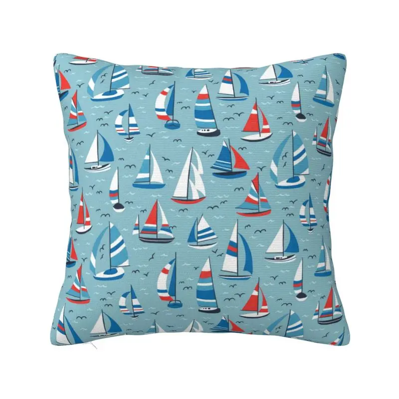 Custom Nautical Sailors Ship Square Pillow Case Home Decorative Cushion Cover Throw Pillow for Car Double-sided Printing