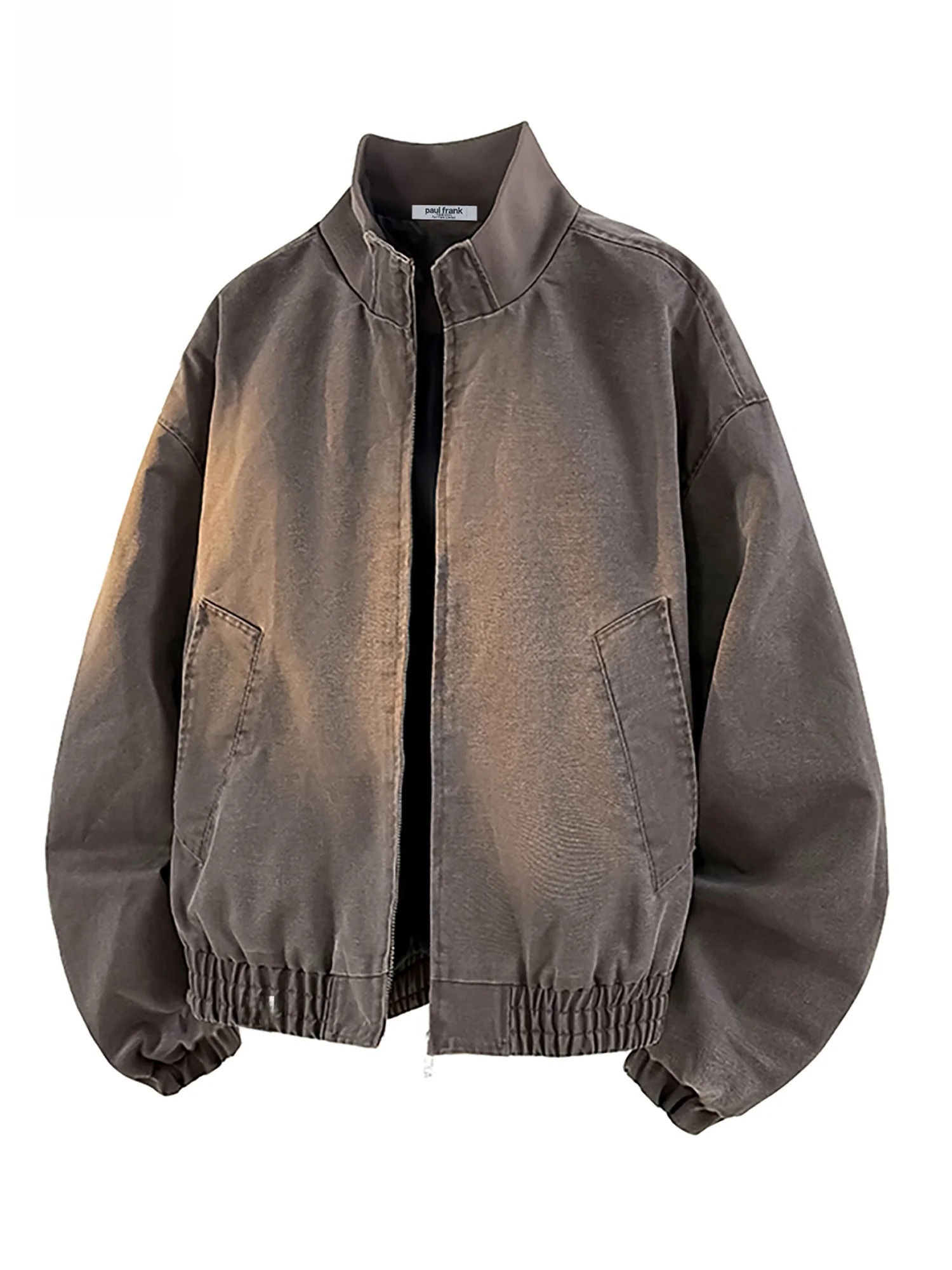 

PaulFrank Spring American Cleanfit Stand Collar Jaet Men's Retro Loose Workwear Coat Large Mouth Monkey ket Zipper