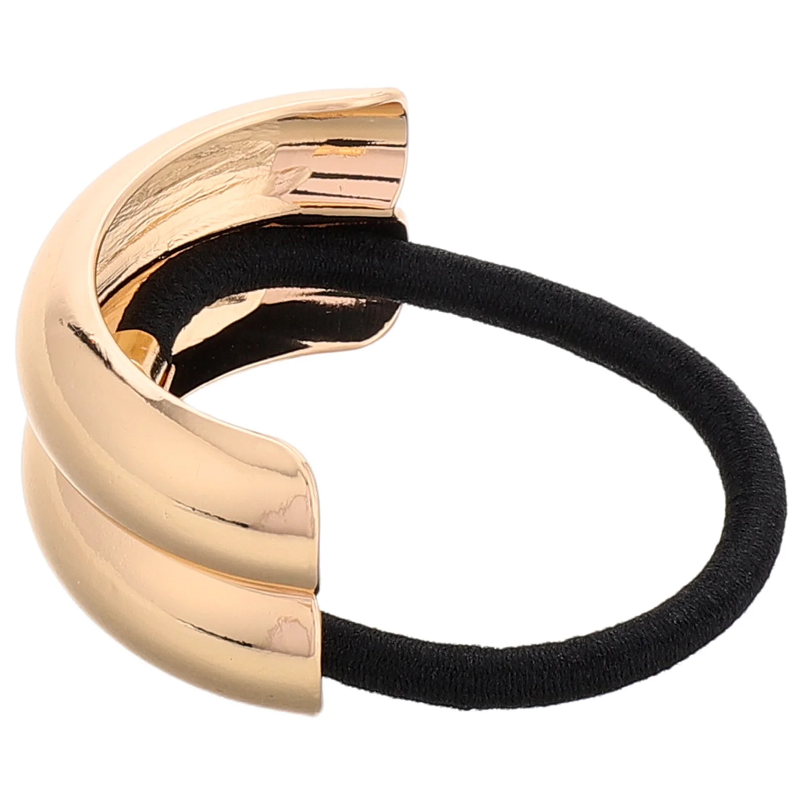 

Golden Metal Ponytail Cuffs Geometric Hair Ties Elastic Thick Band Accessories For Women Long Hair Christmas Present Durable