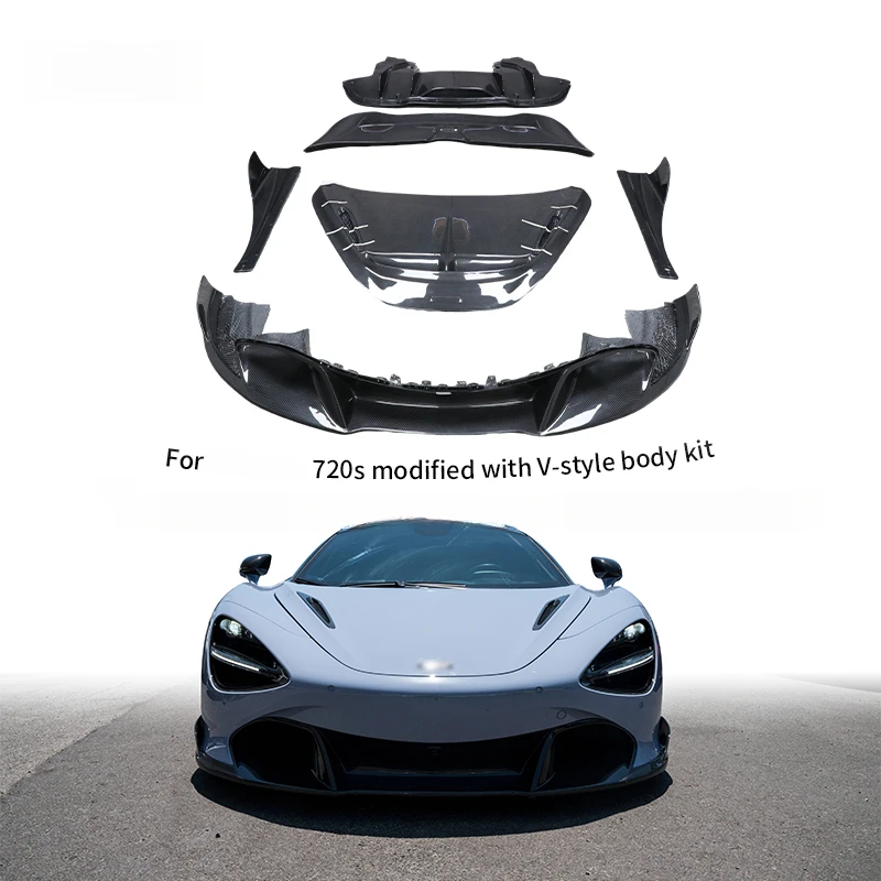 High Quality Vors Style Dry Carbon Fiber Conversion Body Kit Fit for 720S Front Rear Lip Fender Side Skirt Spoiler Exterior